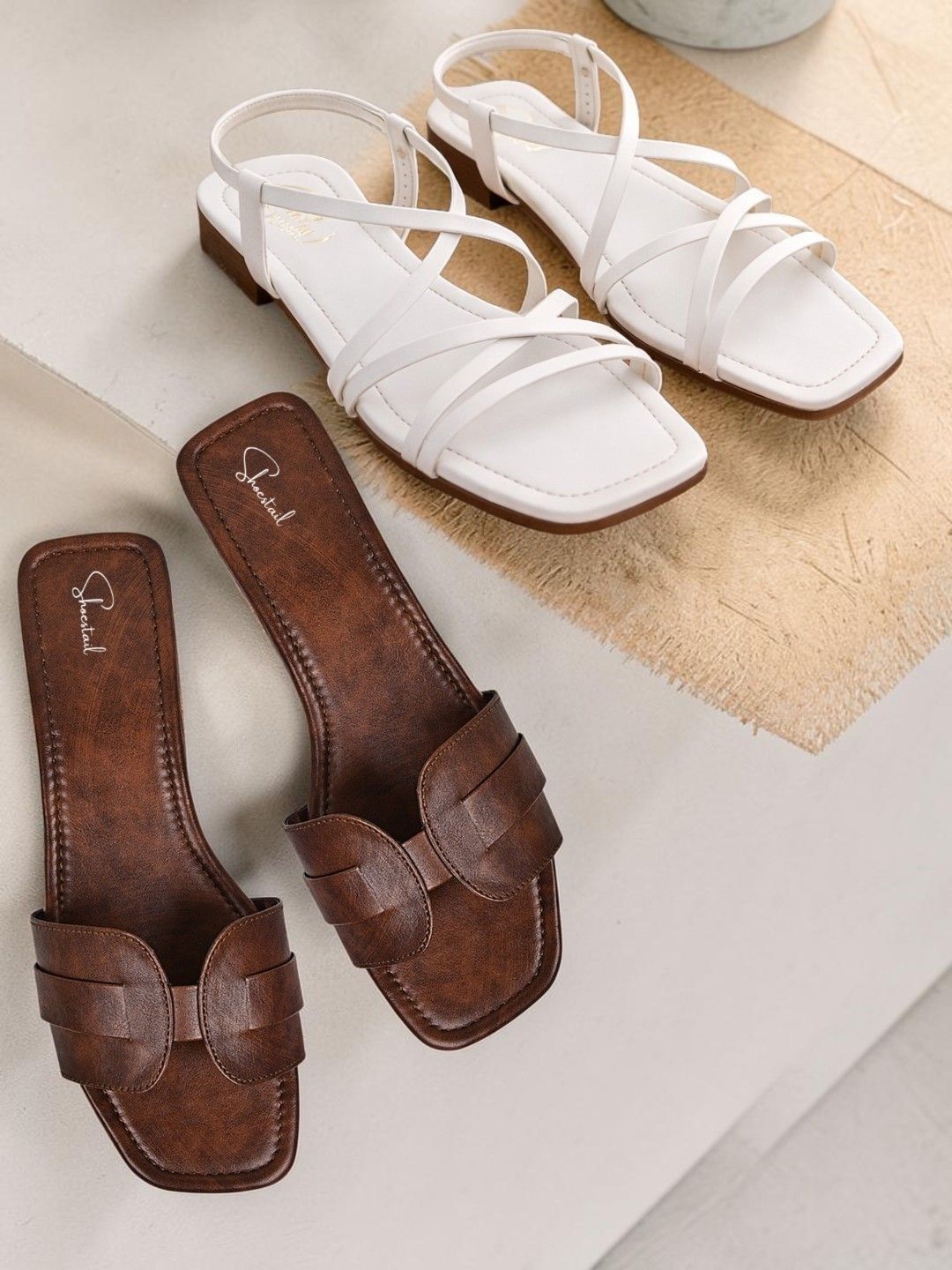 Shoestail Women Open Toe Flats-image-16