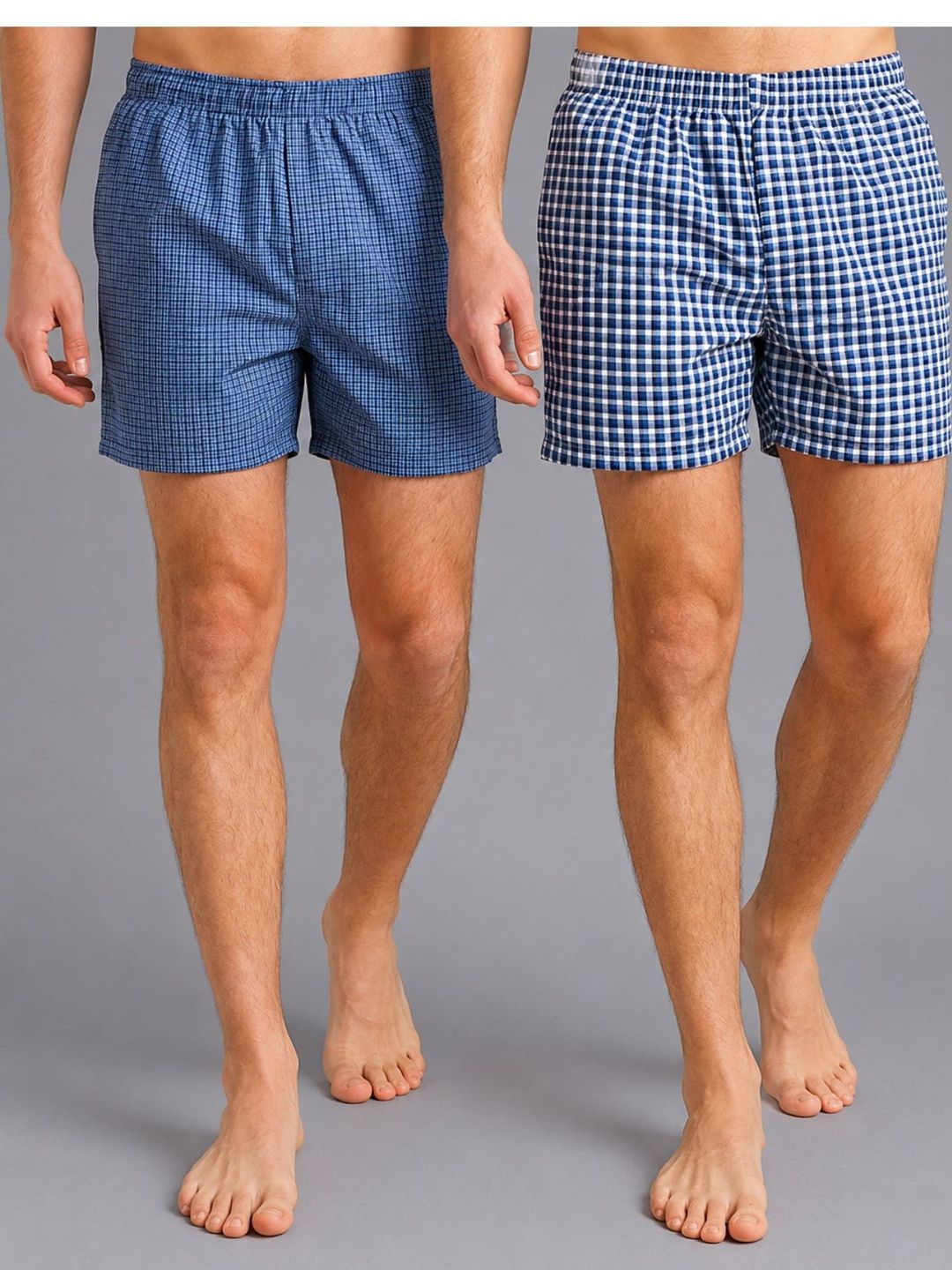 24 Street Pack Of 2 Checked Woven Boxers-picture-16