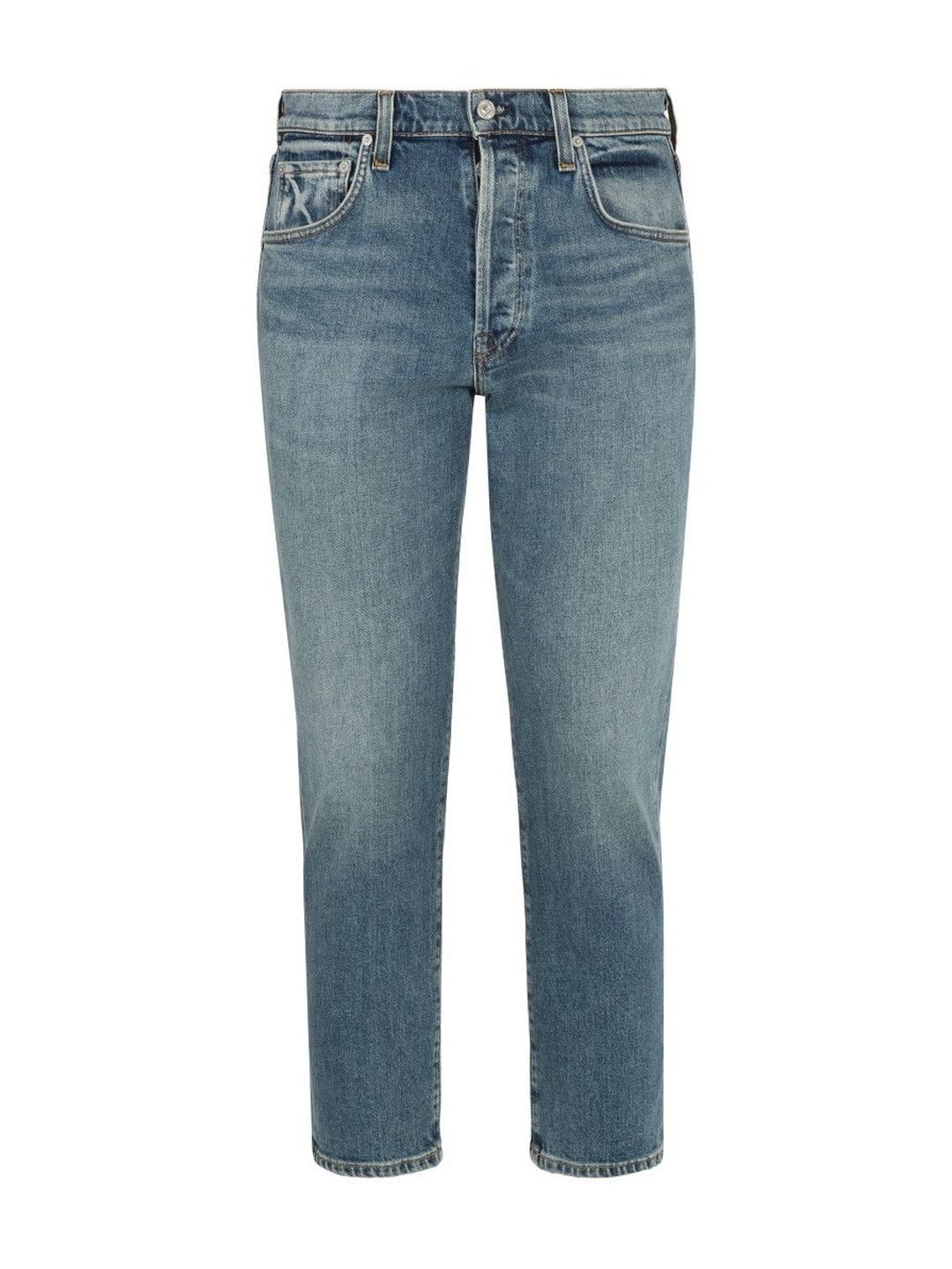 Blue Slim Mid Rise Jeans-image-12