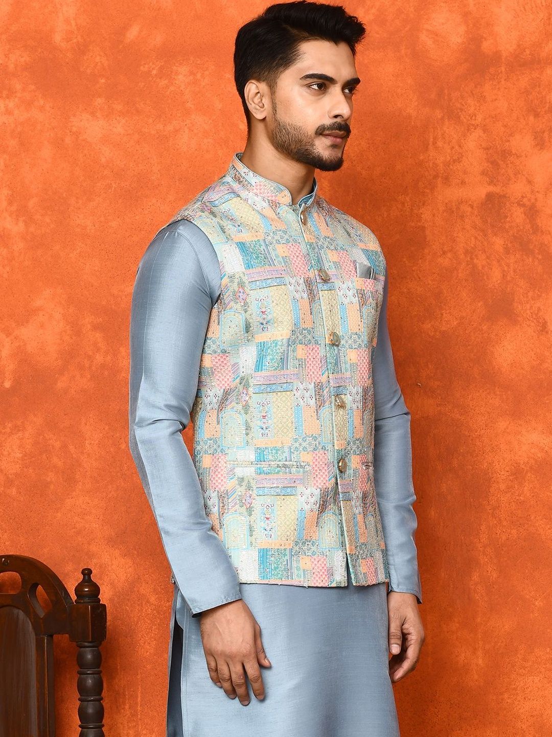 WANAS Woven Design Corduroy Nehru Jackets-picture-32