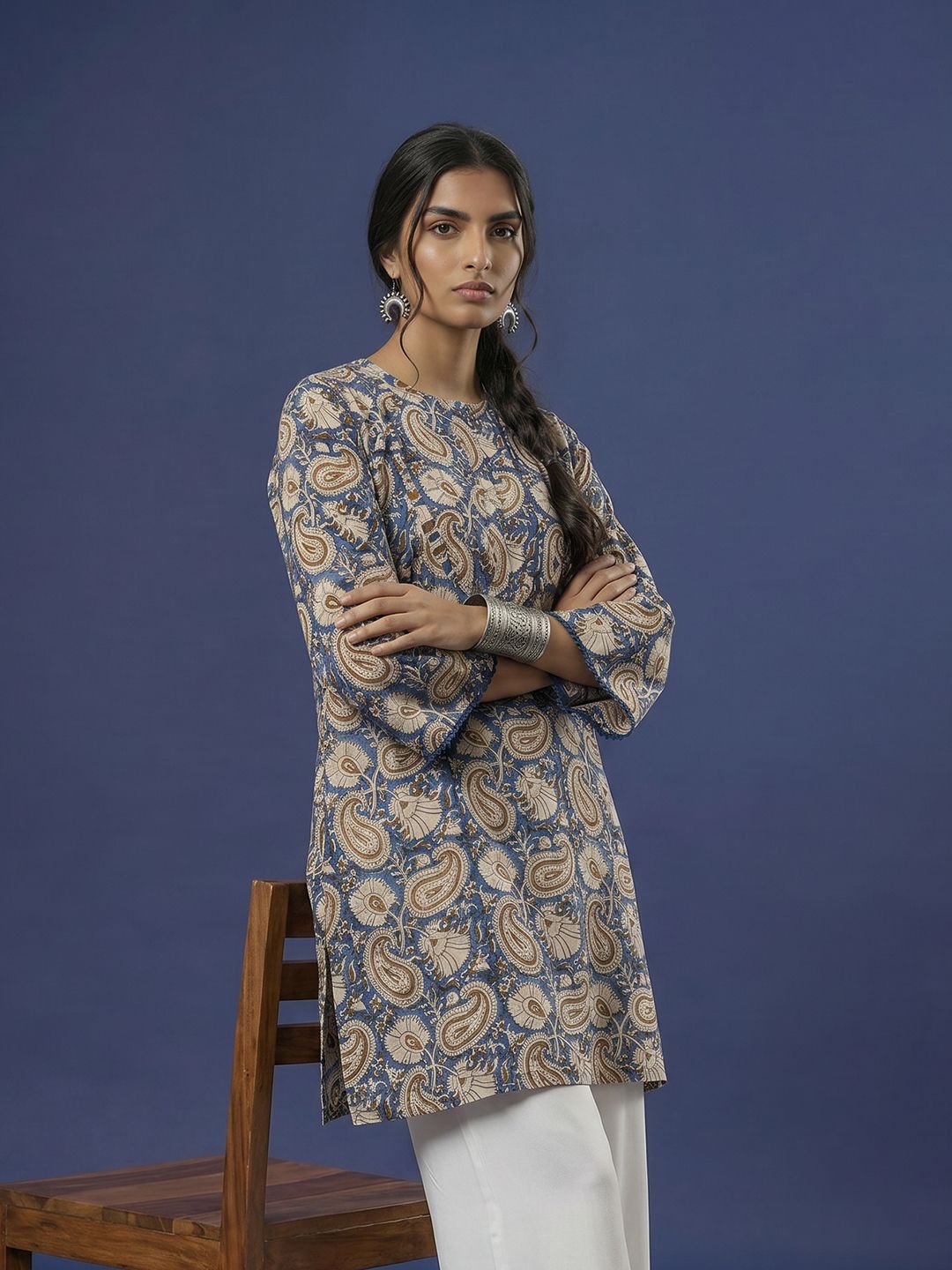 Taavi Kalamkari Printed Pure Cotton Kurti-picture-15