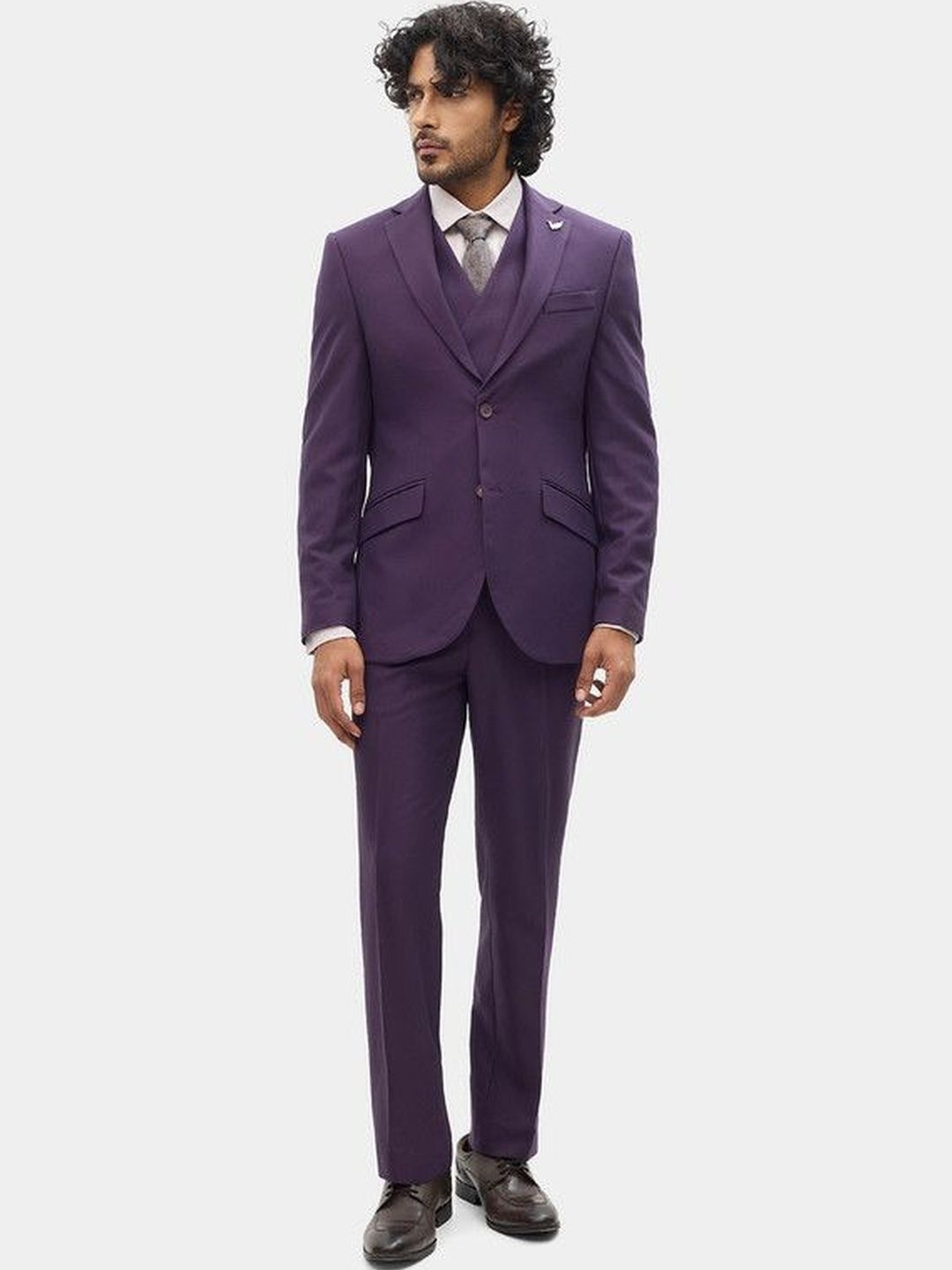 Blackberrys Self Design Slim Fit 3 Piece Suits-picture-10