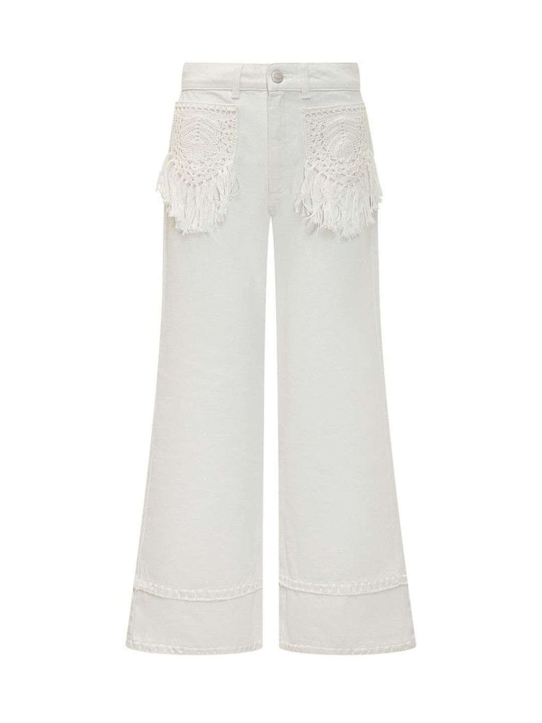 White Wide High Rise Jeans-image-15