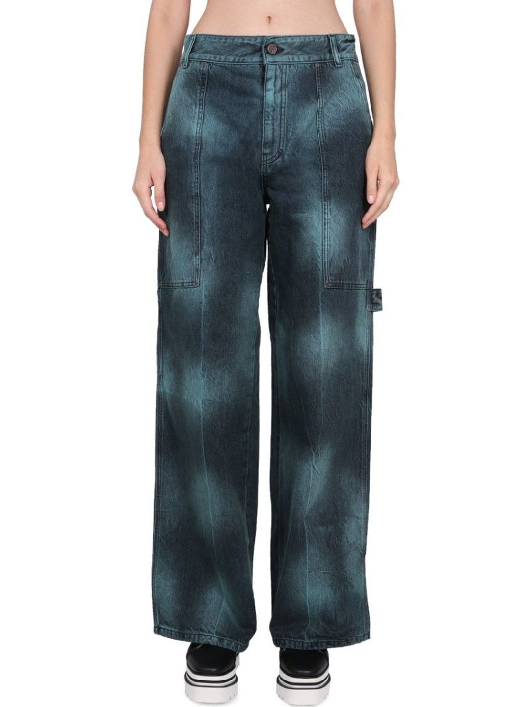 stella mccartney Green Straight Mid Rise Jeans-picture-14