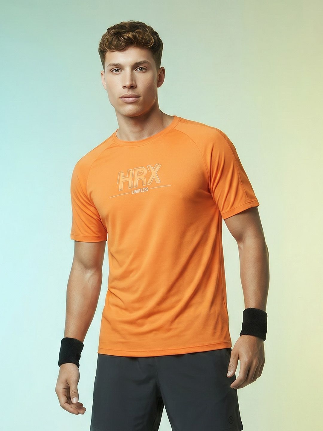HRX by Hrithik Roshan Brand Logo Printed Rapid Dry Training T-shirt-image-29