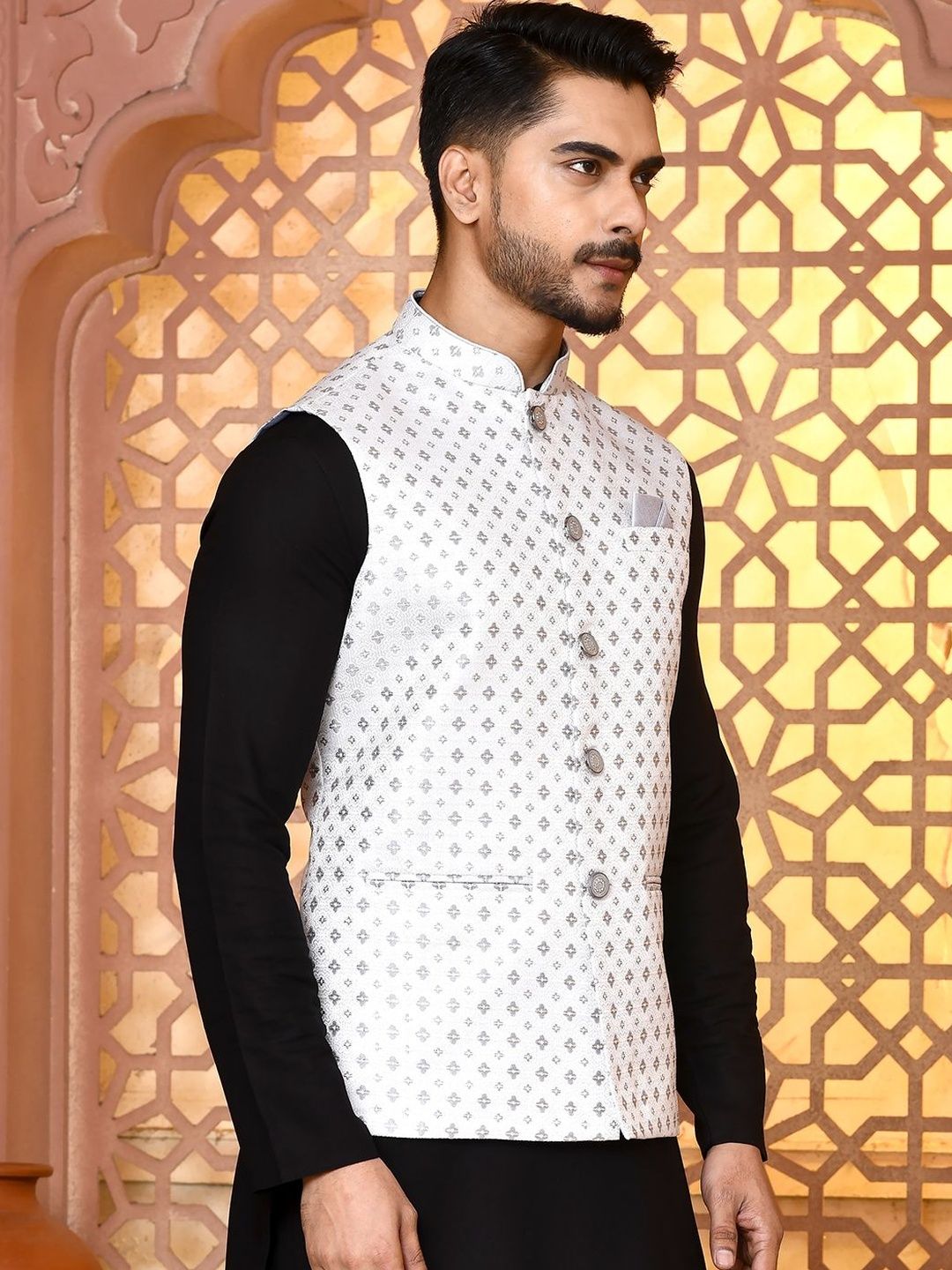 WANAS Woven Design Art Silk Woven Nehru Jackets-picture-51