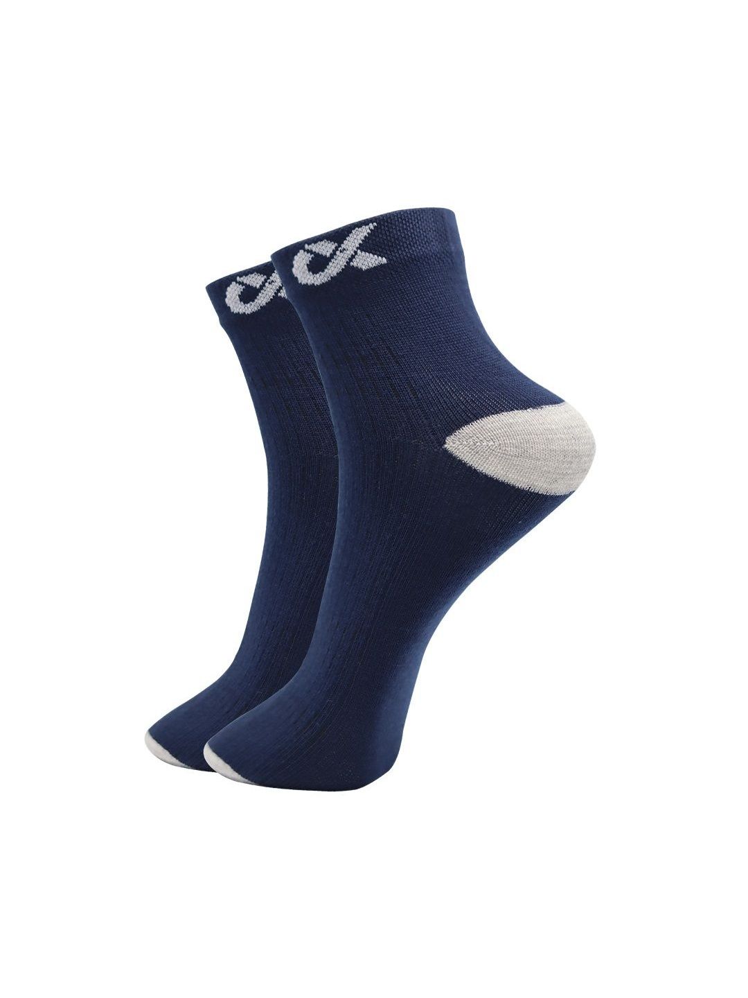 Xjarvis Women Pack of 2 Cotton Blend Colourblocked Ankle Length Socks-picture-49