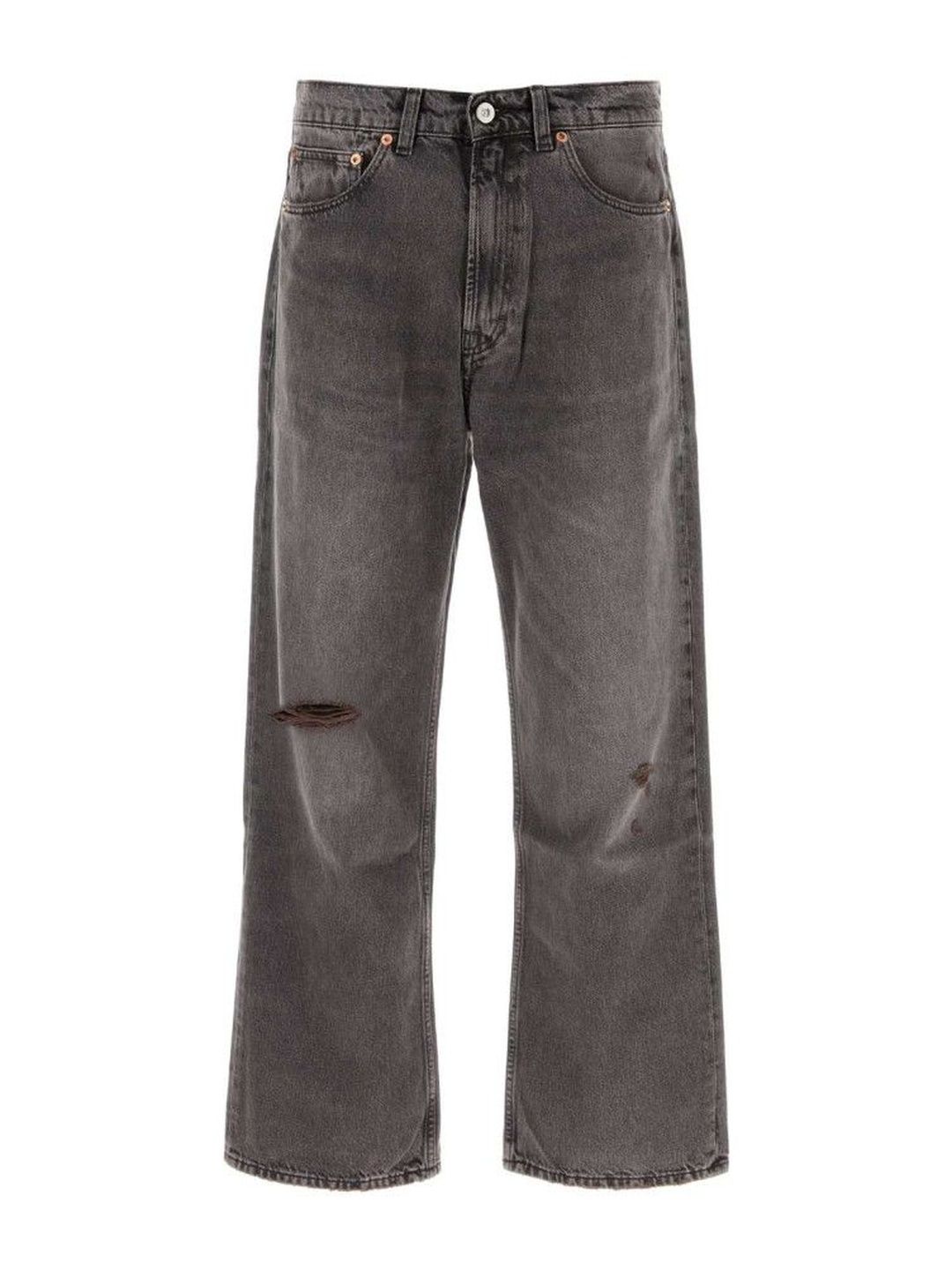 Dark Grey Distressed Jeans-image-0