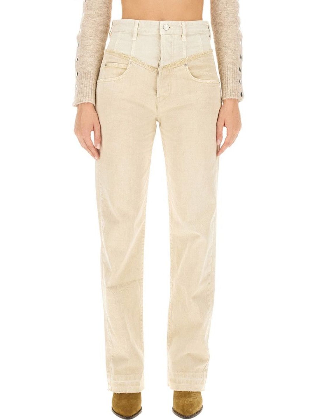 isabel marant Beige Straight High Rise Jeans-picture-14