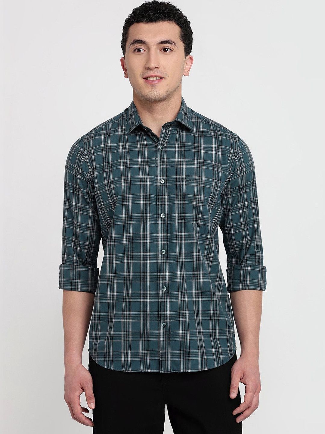 ColorPlus Men Checked Casual Shirt-image-2