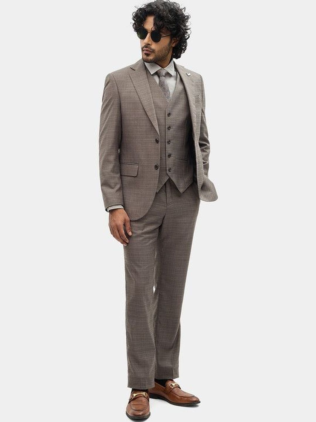 Blackberrys Self Design Slim Fit Single-Breasted Three-Piece Suits-picture-37