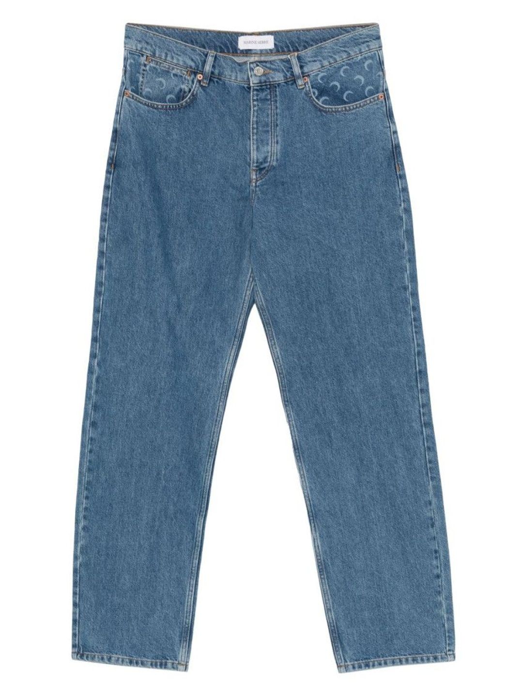 marine serre Blue Straight Mid Rise Jeans-picture-11