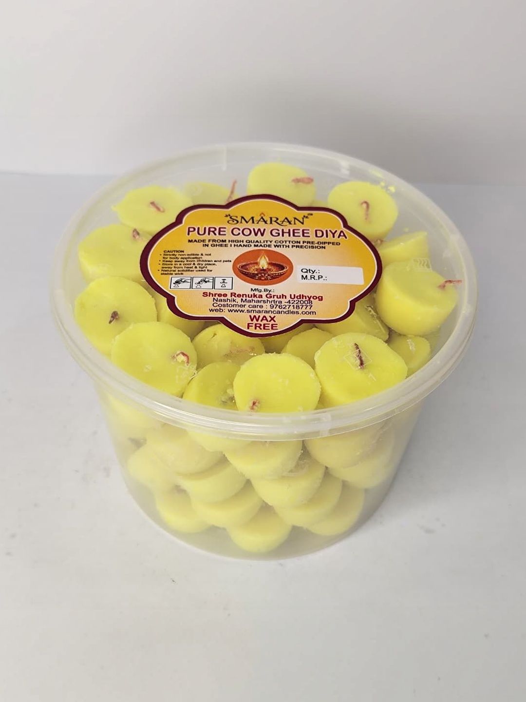 SMARAN 30-Pcs Yellow Ghee Heat Resistant Diyas-picture-57