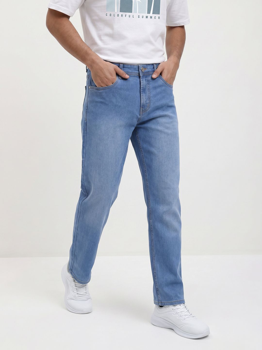Roadster Men Straight Fit Light Fade Stretchable Jeans-picture-24