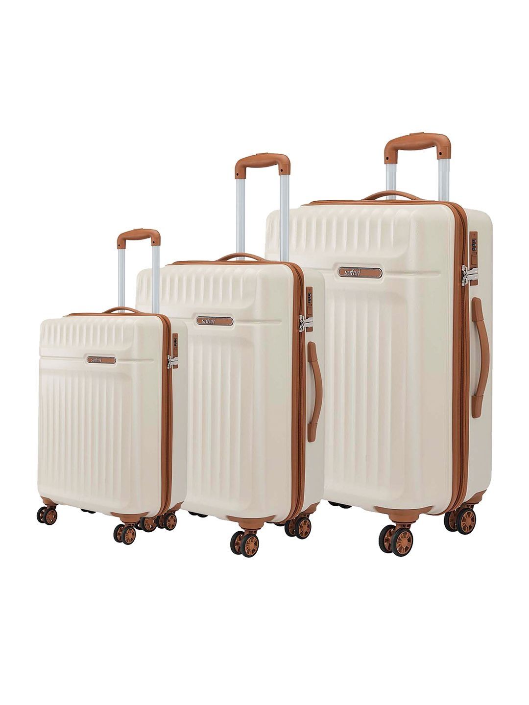 Safari Runner Set Of 3 Textured Hard-Sided Trolley Bags-picture-38