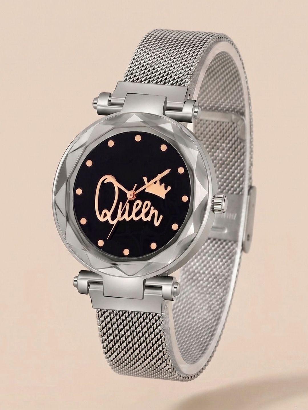 SWADESI STUFF Women Printed Dial & Bracelet Style Straps Analogue Date Aperture Watch MAGNET 11 QUEEN