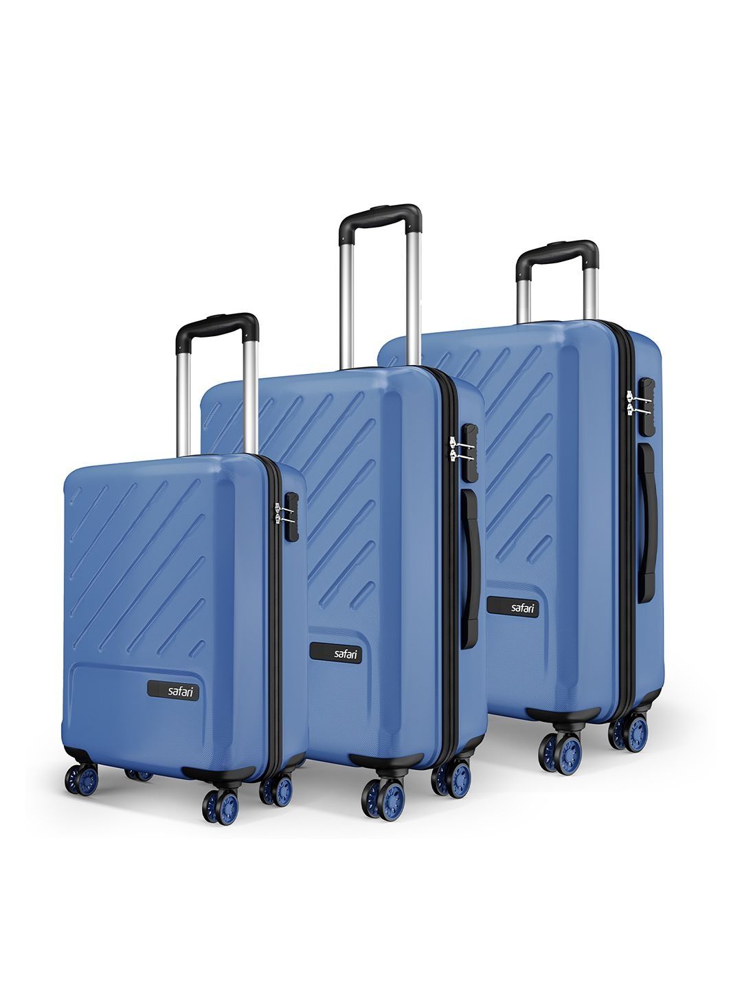 Safari Symphony Set Of 3 Textured Hard-Sided Trolley Bags-image-23