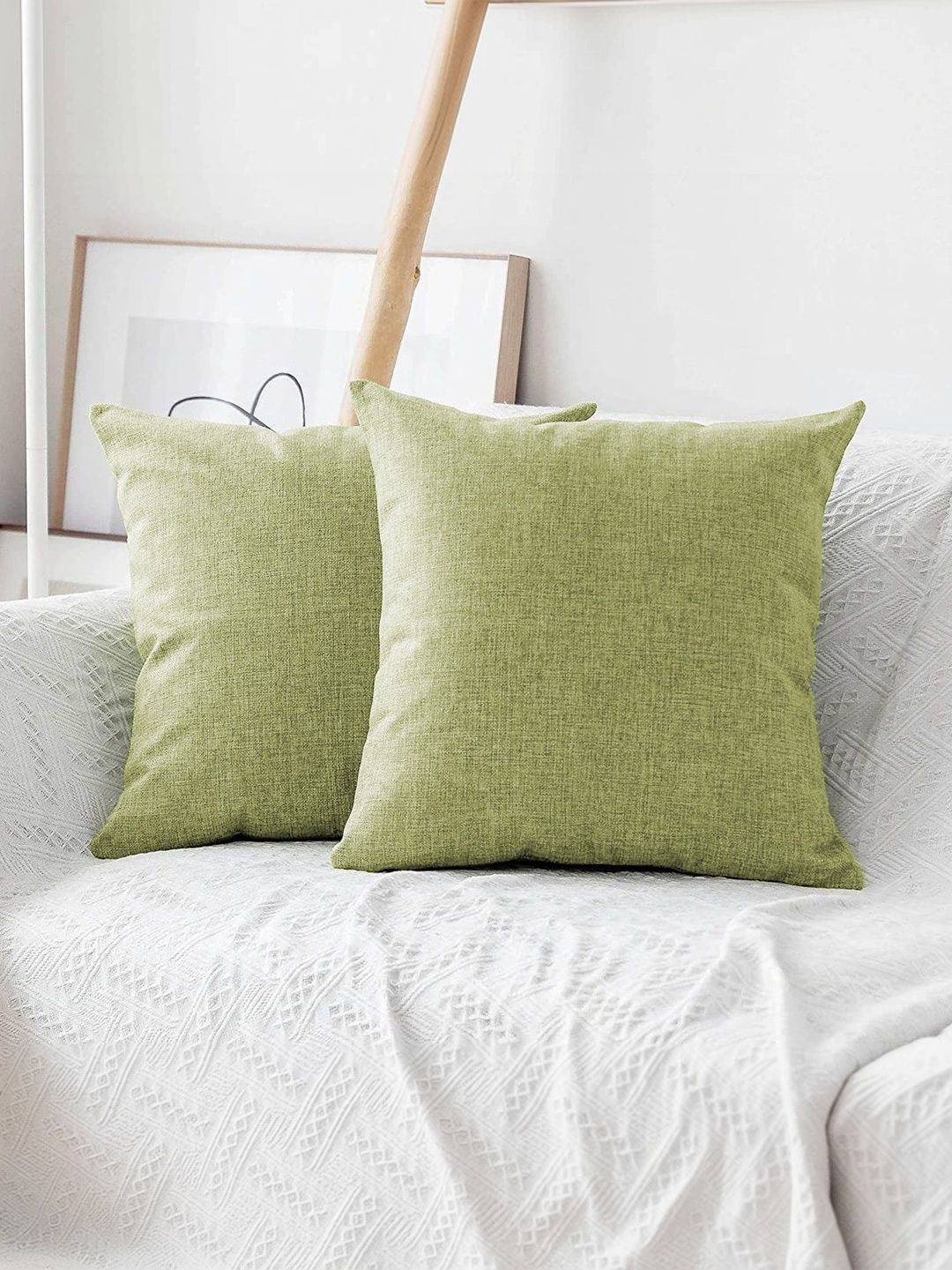 Khooti Sea Green & Green Set of 2 Square Cushion Covers-picture-57