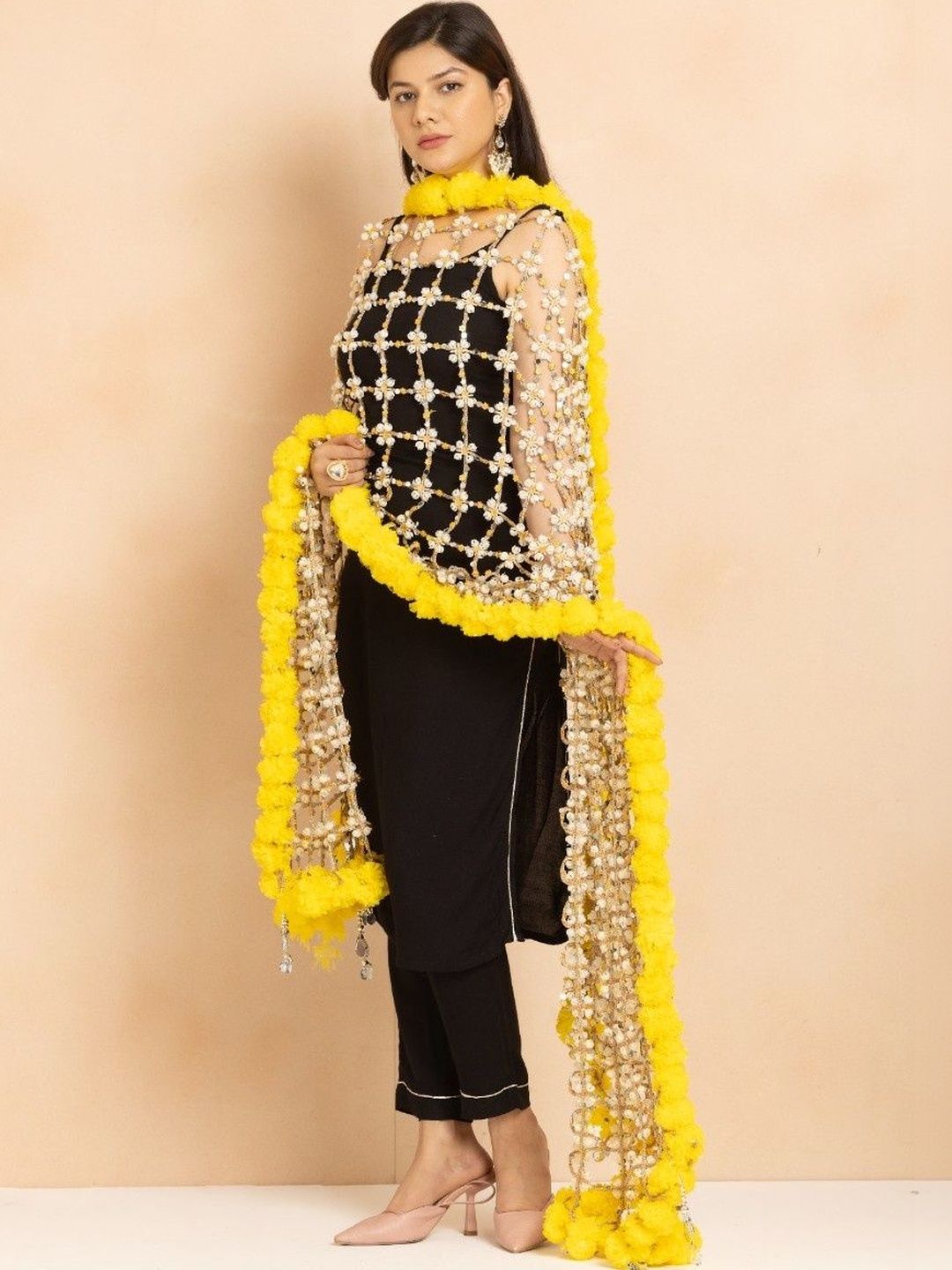 A R SILK DUPATTA HUB Dupatta with Beads and Stones-image-18