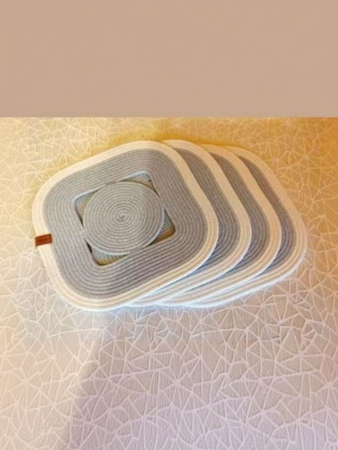 Siya Textiles Grey 4-Pieces Round Shaped Table Placemats-image-11