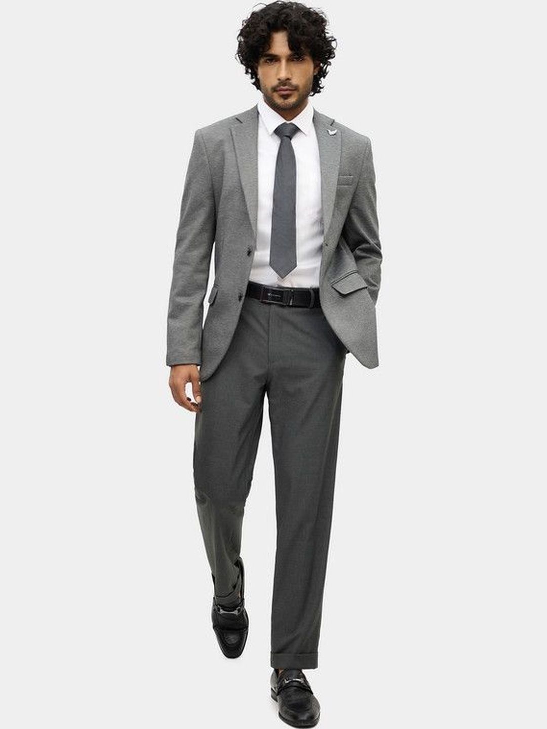 Blackberrys Self Design Notched Lapel Single-Breasted Slim Fit Formal Blazers-picture-48