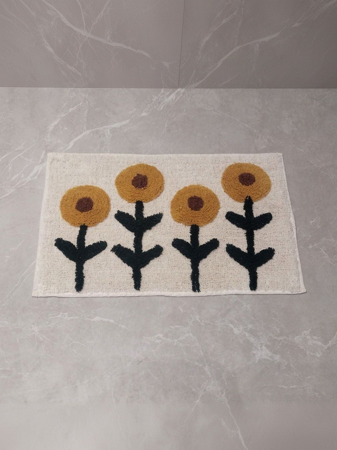 Dolce Casa White Floral Water Resistant Floor Mat-image-20