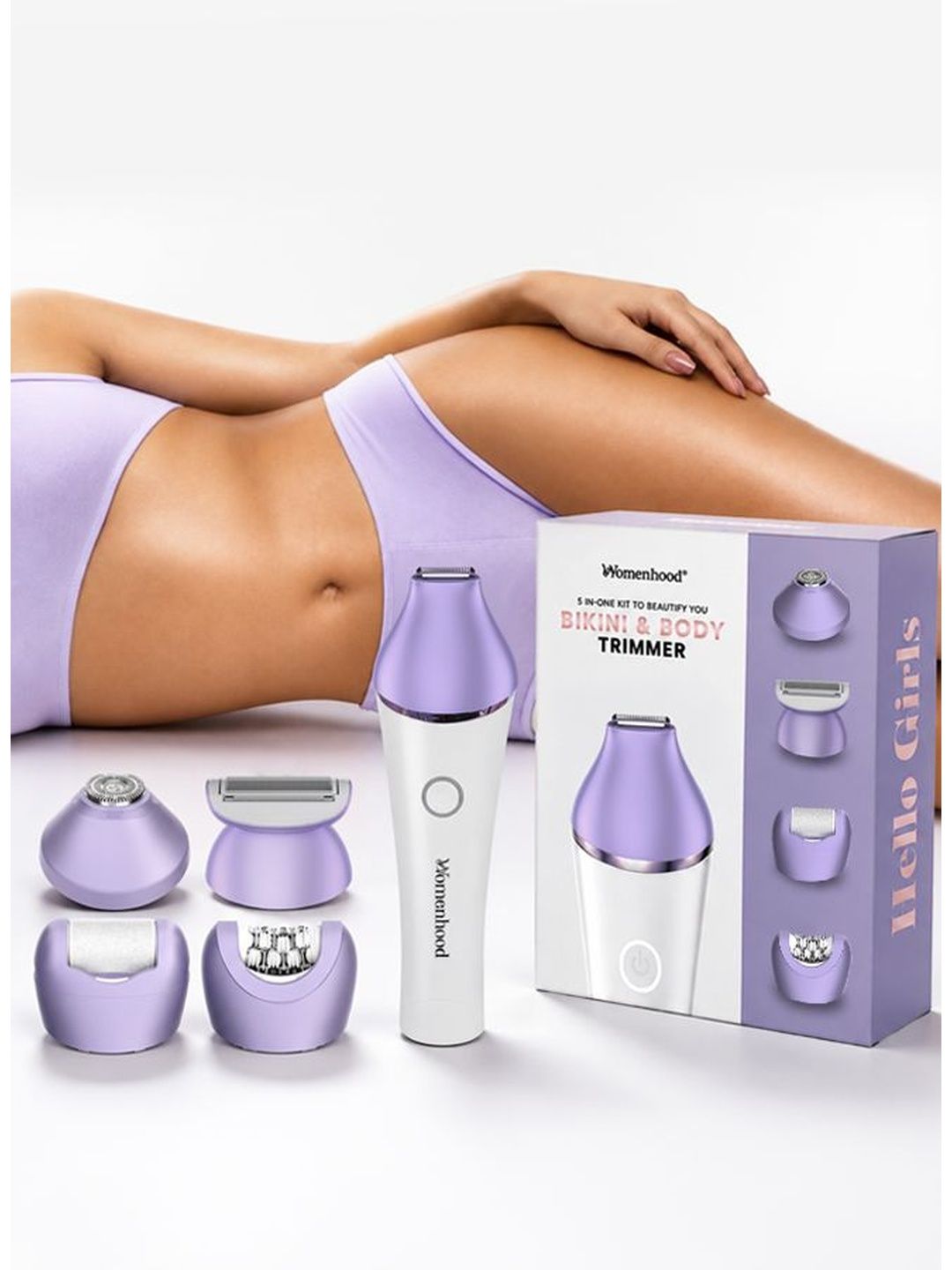WOMENHOOD 5-In-1 Bikini Trimmer Epilator Kit With Face & Body Hair Trimmer Shaver-picture-25