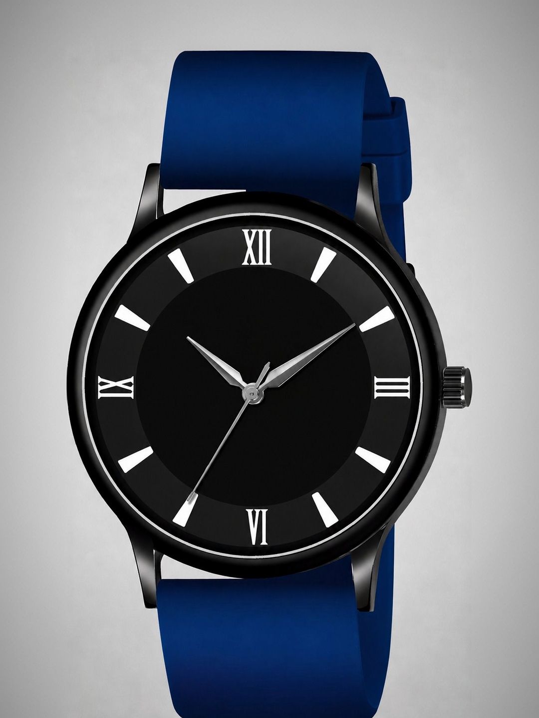 SWADESI STUFF Men Dial & Straps Analogue Date Aperture Watch SLIM PVC 11 BLUE