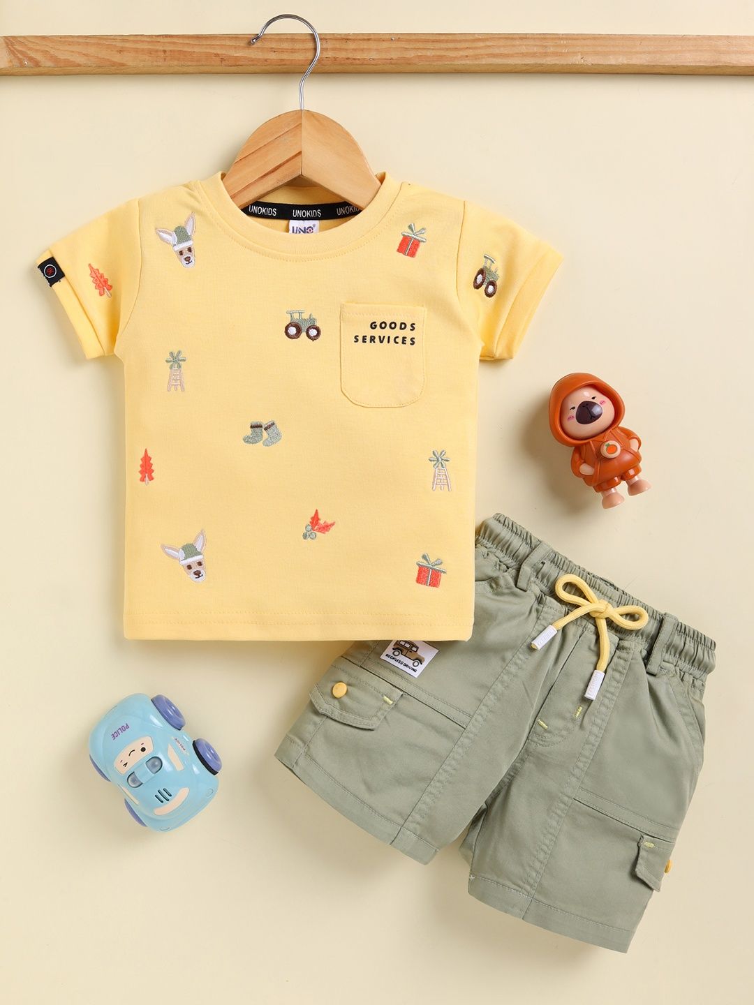 UNO KIDS Infant Boys Embroidered T-shirt with Shorts-picture-11