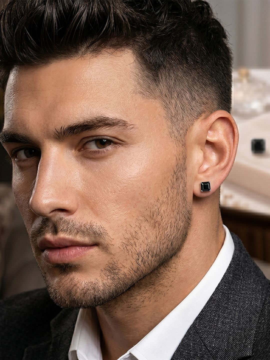 Caratiro Square Studs Earrings-picture-58