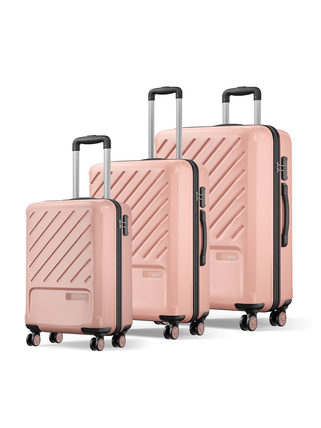 Safari Symphony Set Of 3 Textured Hard-Sided Trolley Bags-image-22