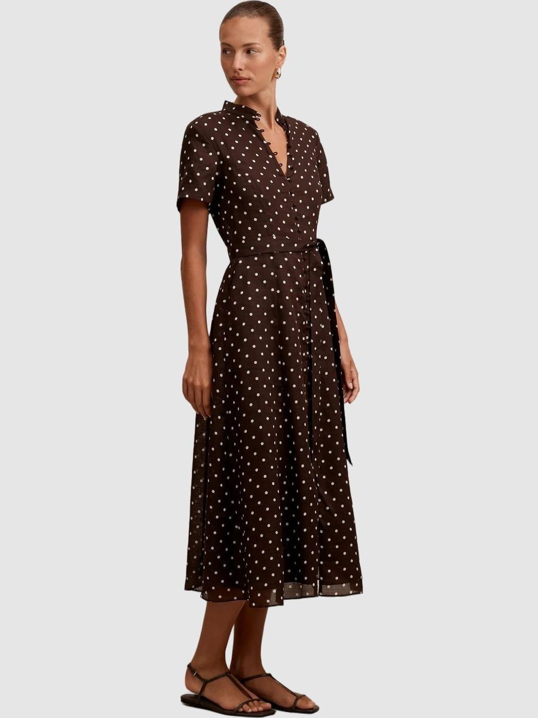 Forever New Polka Dot Print A-Line Midi Dress-picture-55