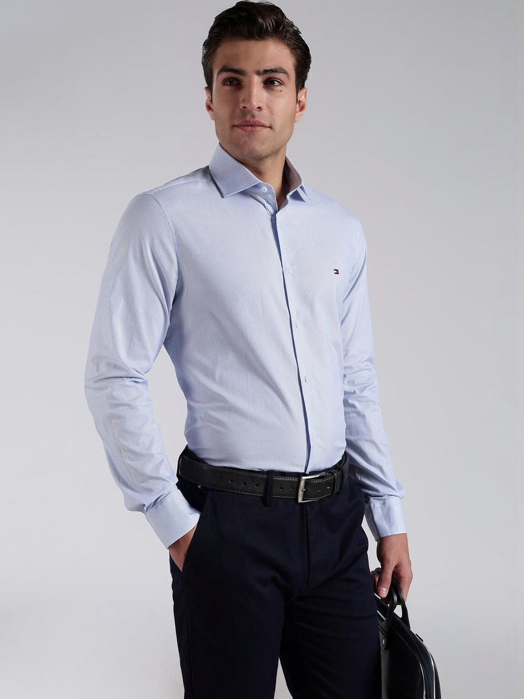 Tommy Hilfiger Men Slim Fit Striped Semiformal Shirt-picture-41