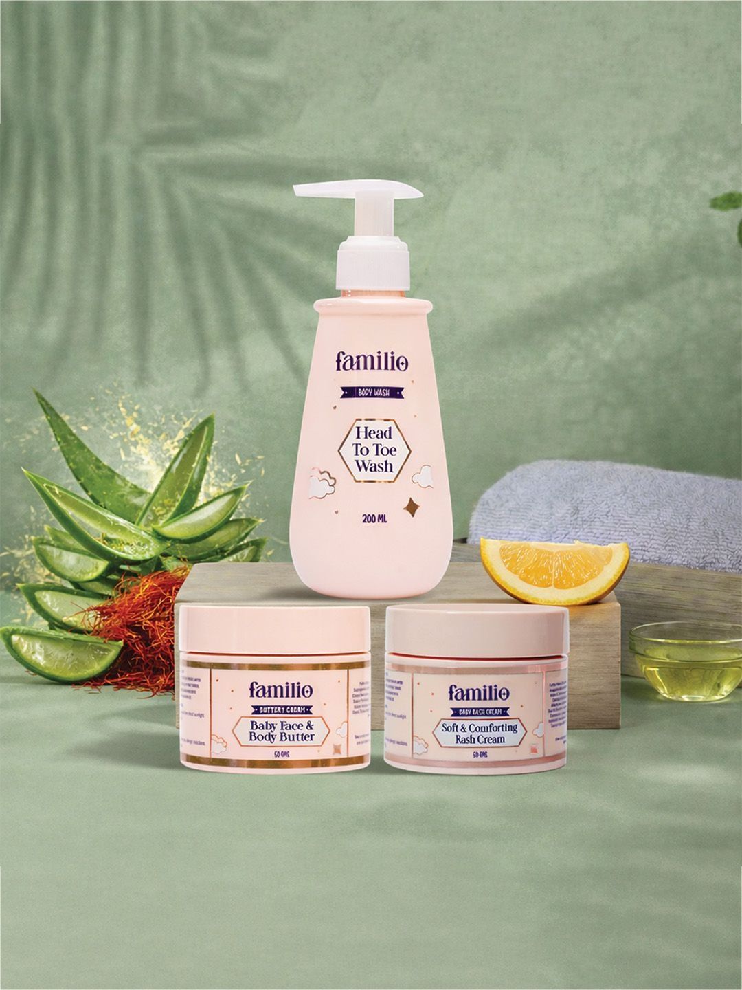 Familio Set Of 3 Head to Toe Wash - 200 ml Face & Body Butter - 50 g & Rash Cream - 50 g-picture-4