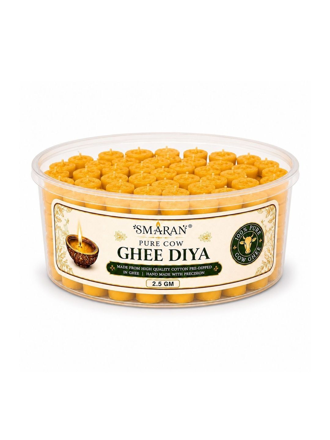 SMARAN 30-Pcs Yellow Ghee Heat Resistant Diyas-picture-46
