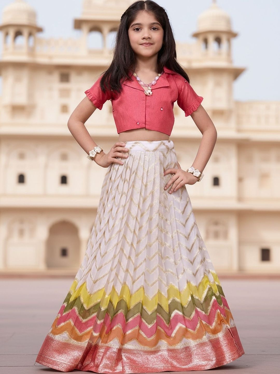 Sangria Girls Mirror Work Ready to Wear Lehenga &-picture-18