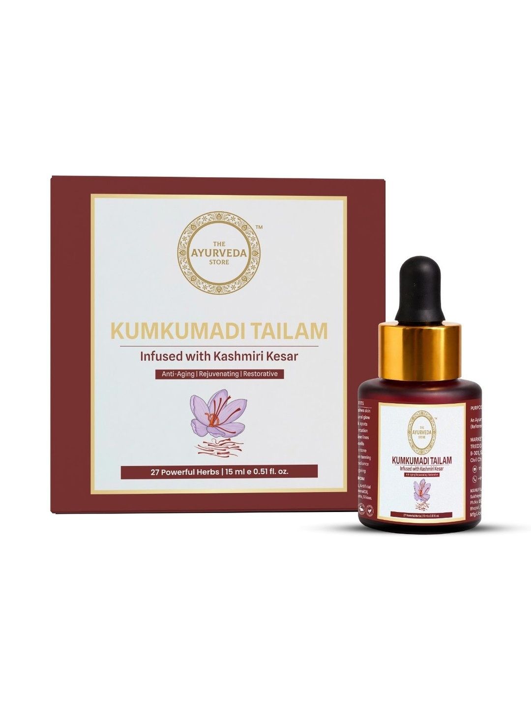 AS The Ayurveda store Kumkumadi Tailam Infused With Kashmiri Kesar Face Oil - 15 ml-picture-19