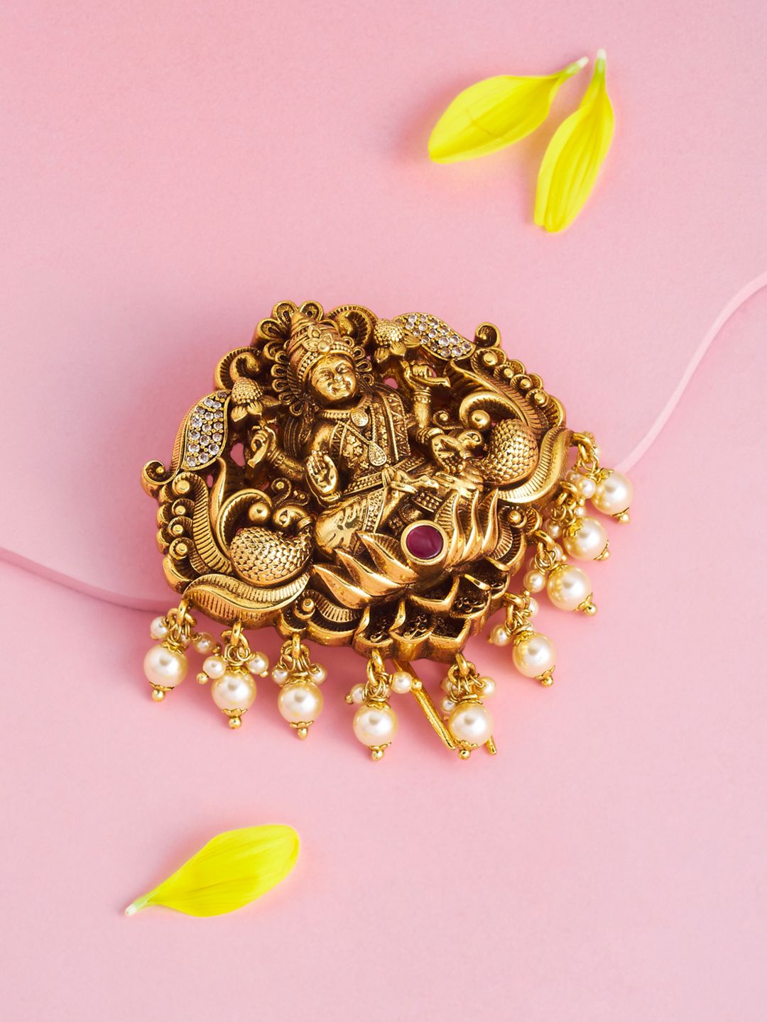 Kushal's Fashion Jewellery Gold-Plated Comb Pin-image-21