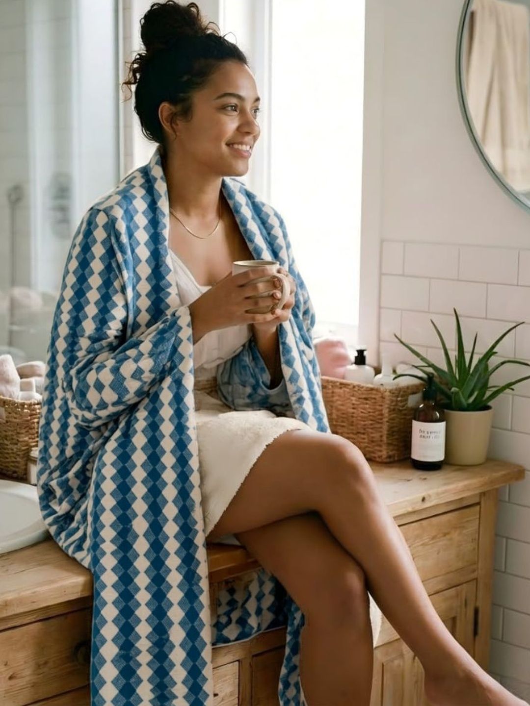 LIBERTY TOWELS Blue 1 Printed 420 GSM Bath Towel-image-12