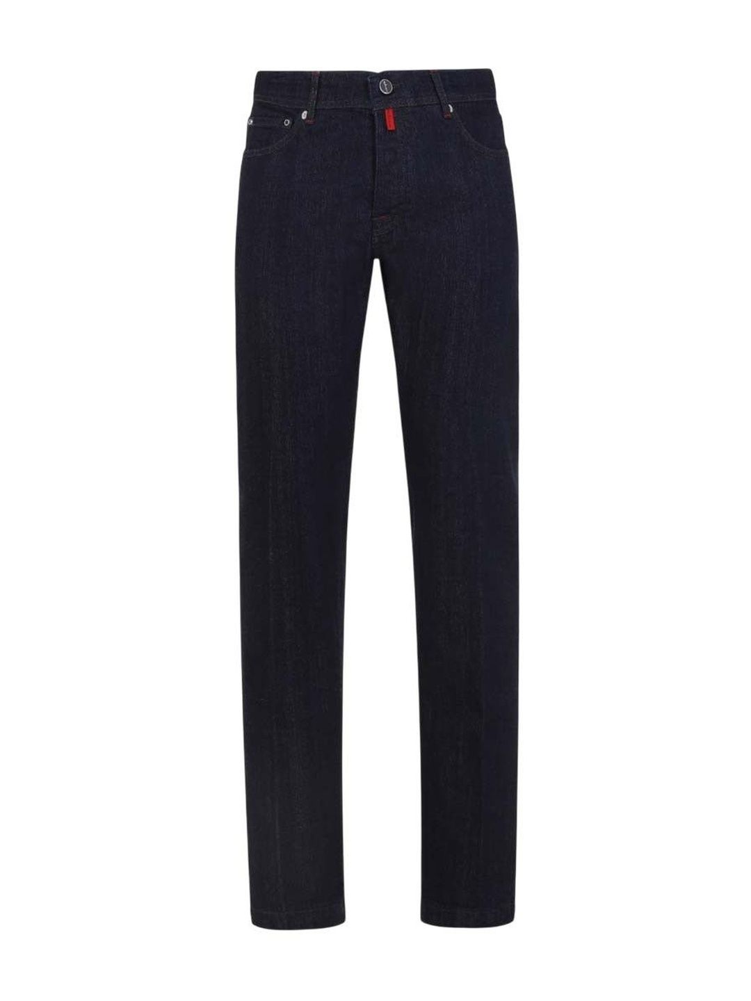 kiton Navy Blue Solid Jeans-picture-58