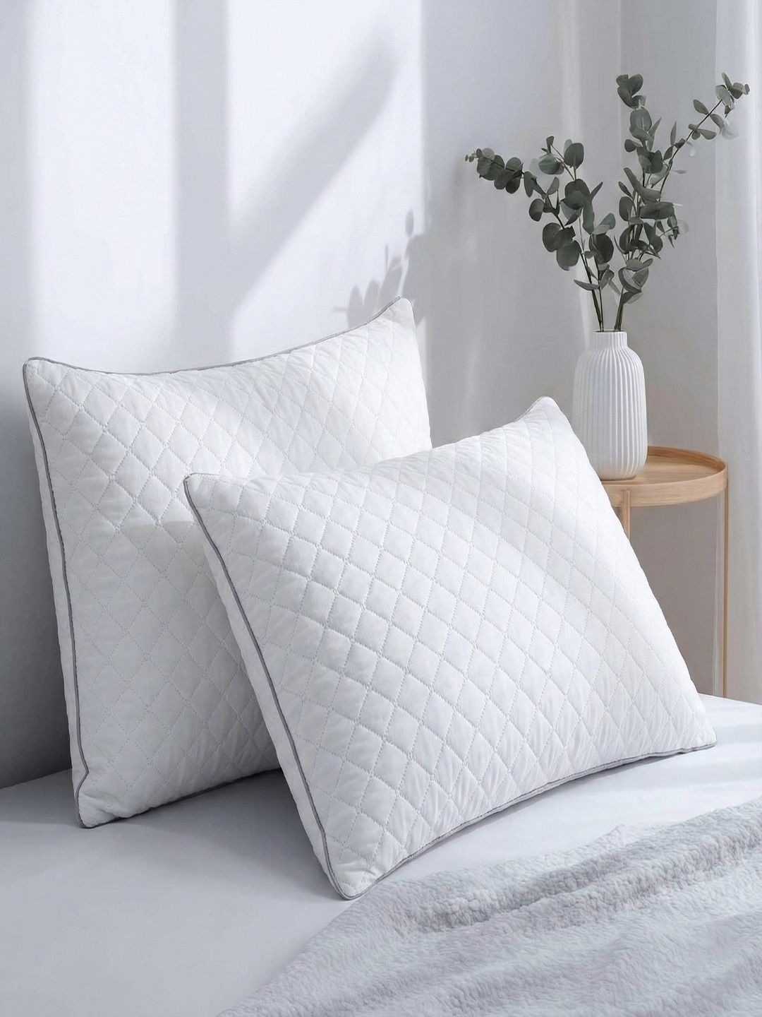 AYKA White Fibre Filled Cotton Pillow-picture-2