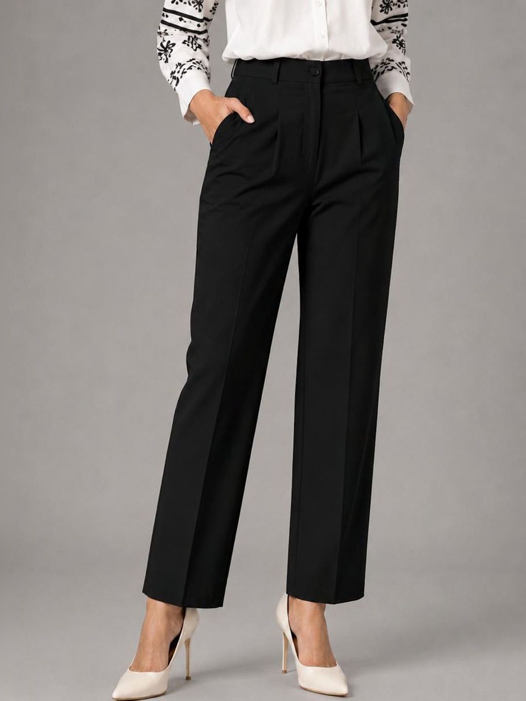 Trend Level Women Original Straight Fit Non Iron Chinos Trousers-picture-14