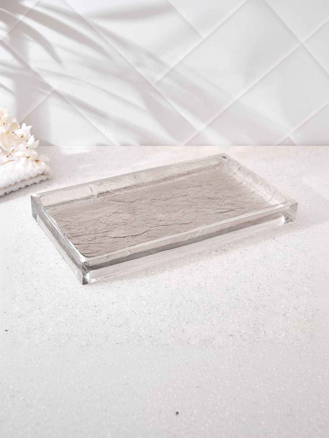 Home Centre White Textured Bathroom Tray-picture-23