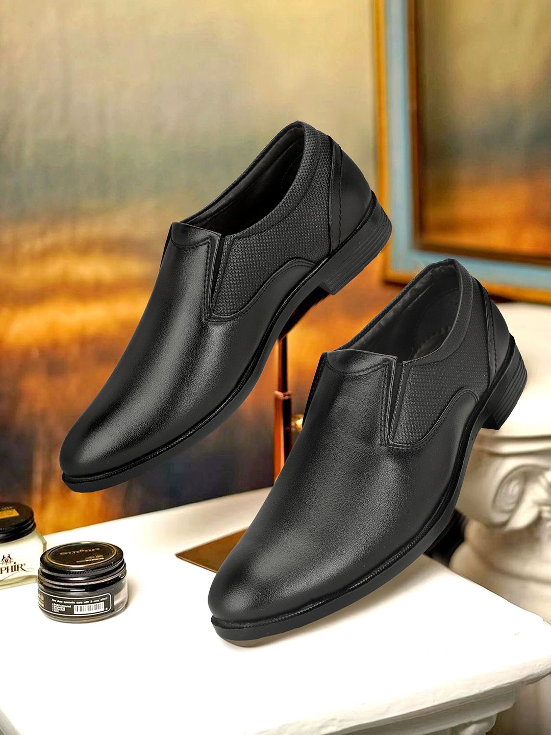 NARKI Men Textured Round Toe Formal Slip Ons-image-21
