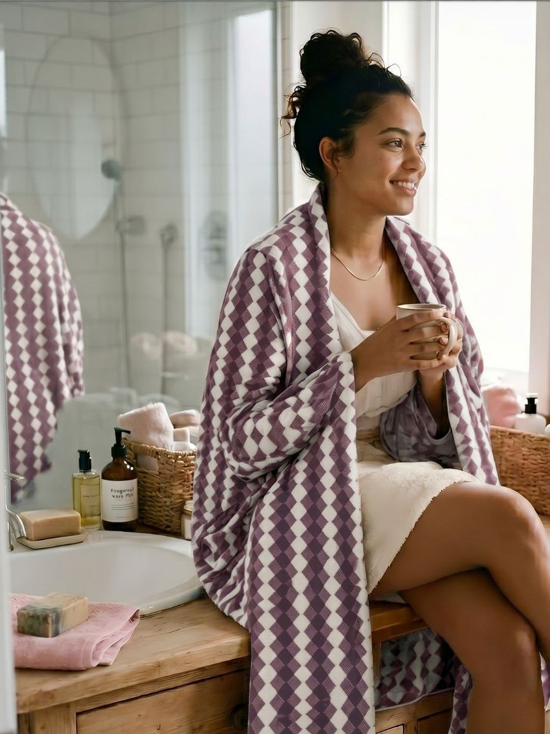 LIBERTY TOWELS Purple 1 Printed 420 GSM Bath Towel-image-29