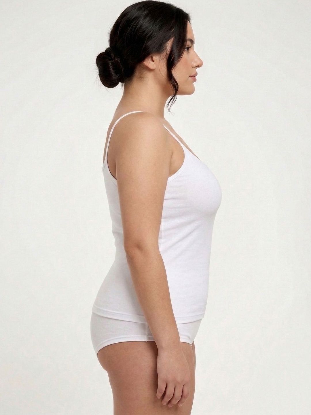 Plus Size Pack Of 2 Cotton Non Padded Camisoles-image-3