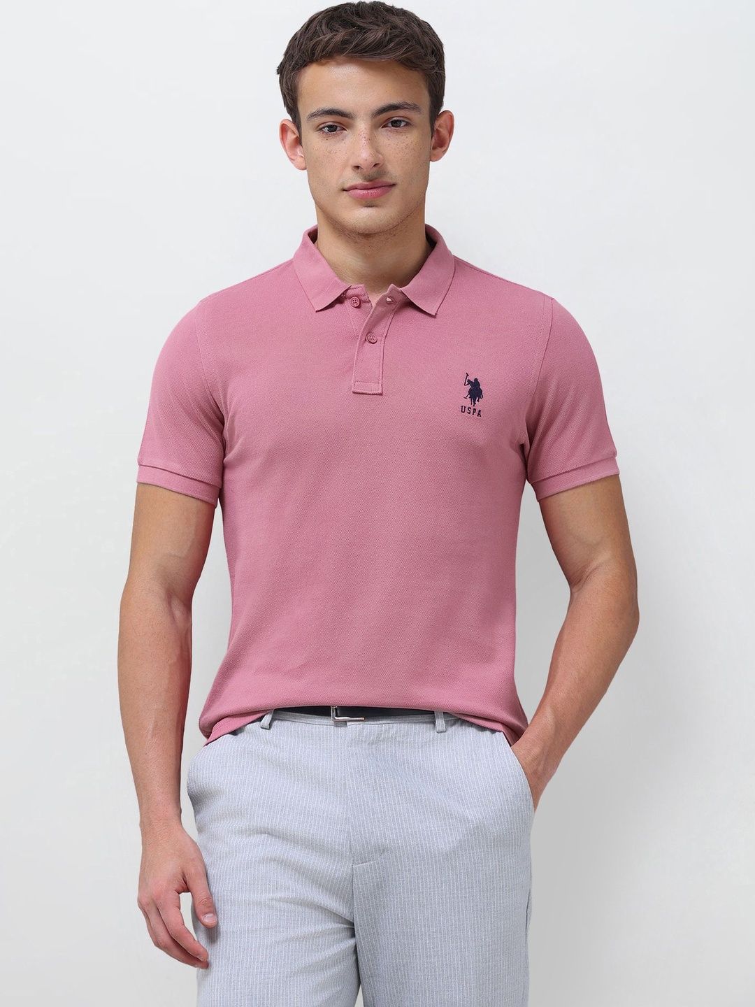 U.S. Polo Assn. Men Brand Logo Polo Collar Slim Fit T-shirt-picture-14