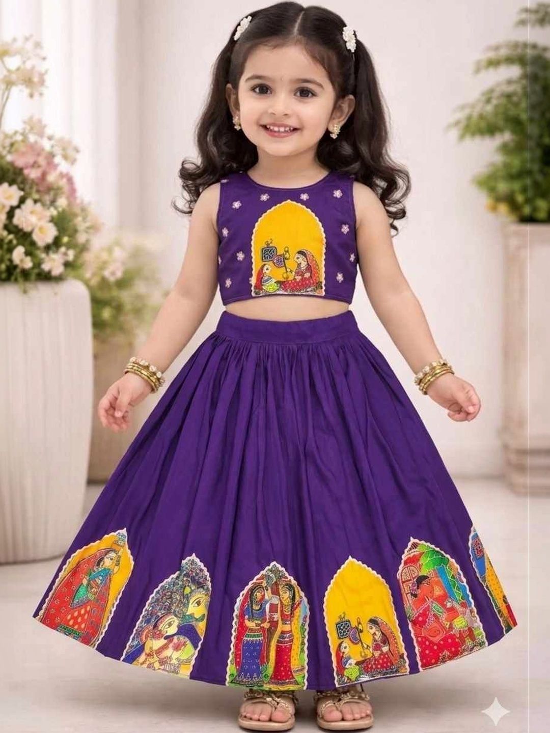 KALINI Girls Printed Ready to Wear Lehenga &-image-47