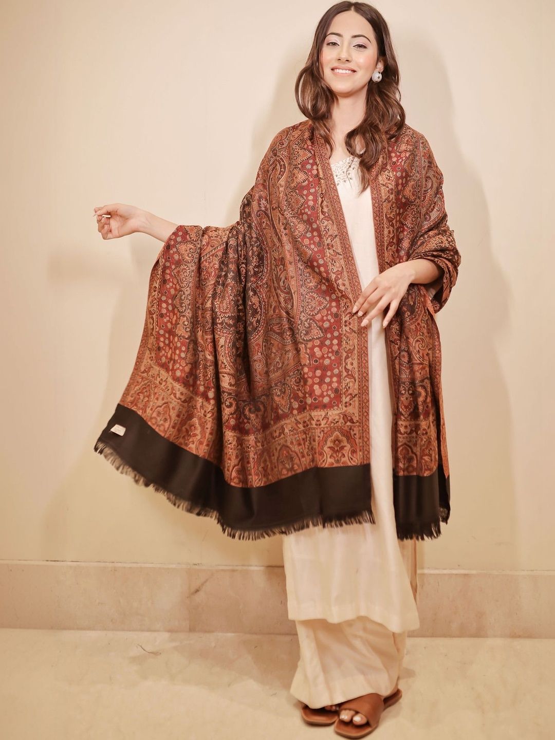 Naureen Women Paisley Woven Design Shawl-picture-49