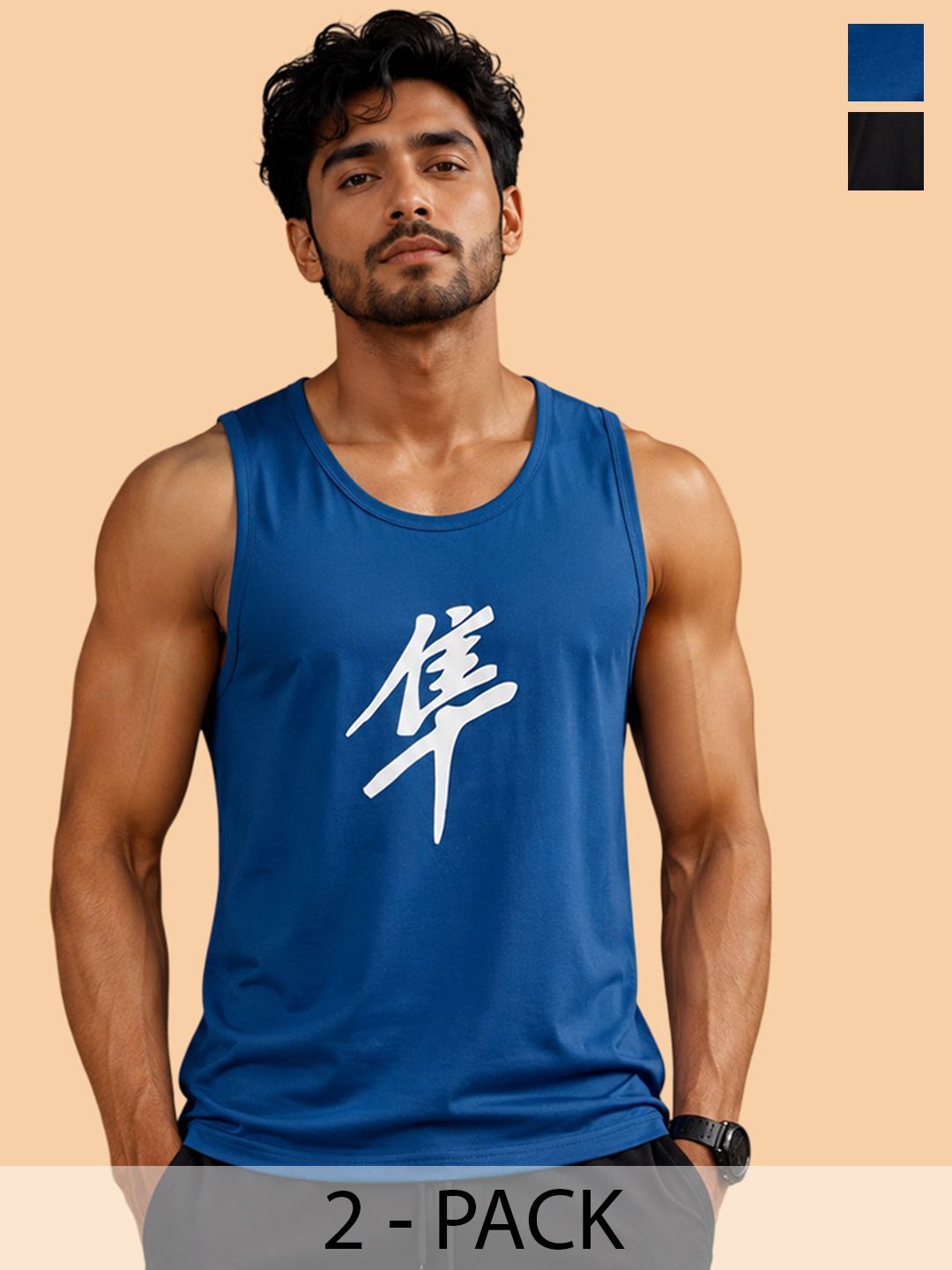 Dollar Pack of 2 Printed Cotton Gym Vest-picture-55
